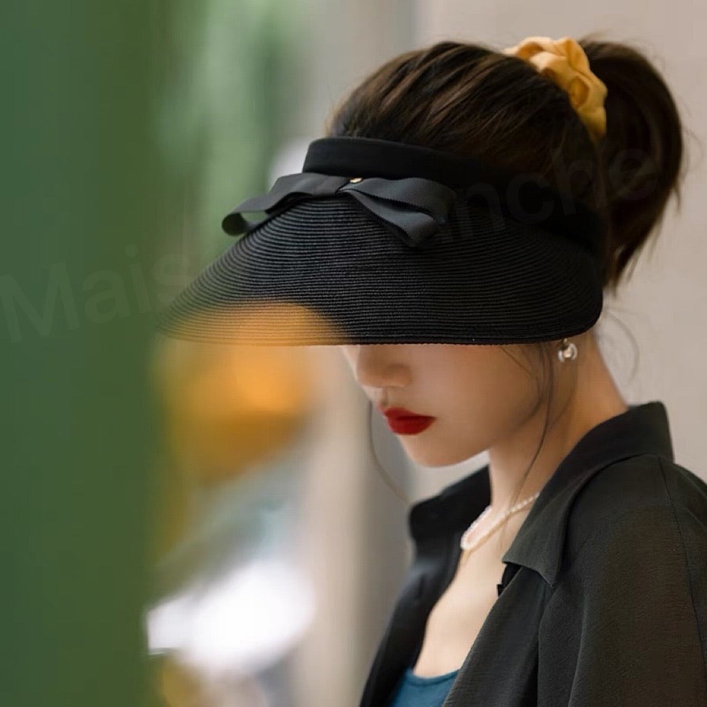 Bow Straw Sunshade Hat UV Protection